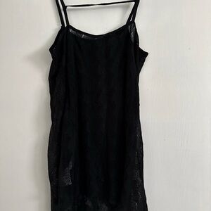 Free People Black Sheer Lace Slip Tunic